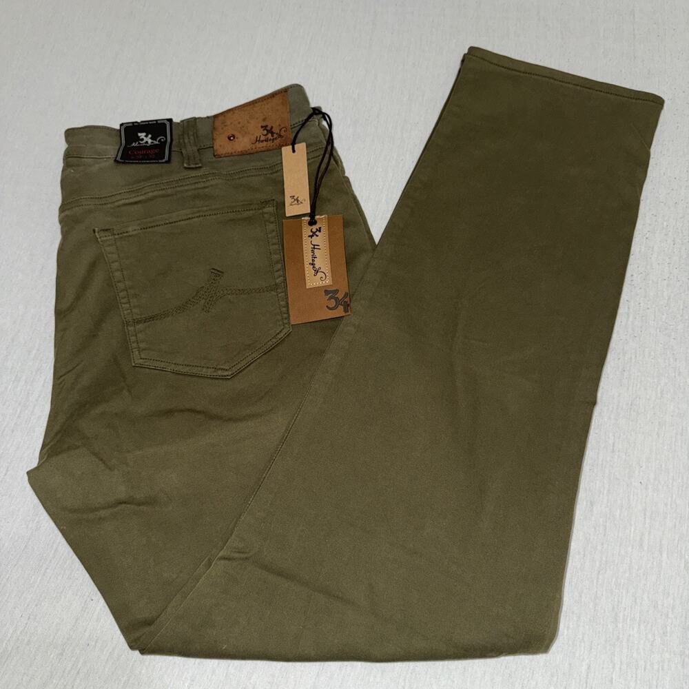 NWT MEN'S 34 HERITAGE JEANS Courage Mid Rise Straight Green 38x32